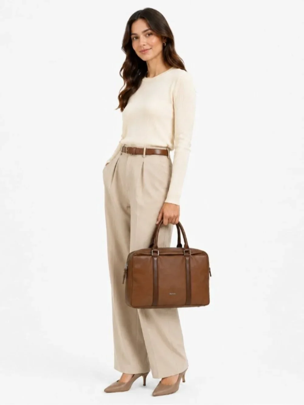 Paul Smith Leather Briefcase / Work Bag – Brown and Tan